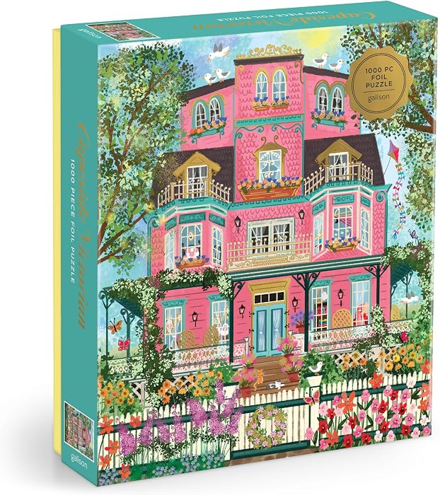 Galison Capeside Victorian \u2013 1000 Piece Joy Laforme Foil Jigsaw Puzzle Featuring Beautiful A... | Amazon (US)