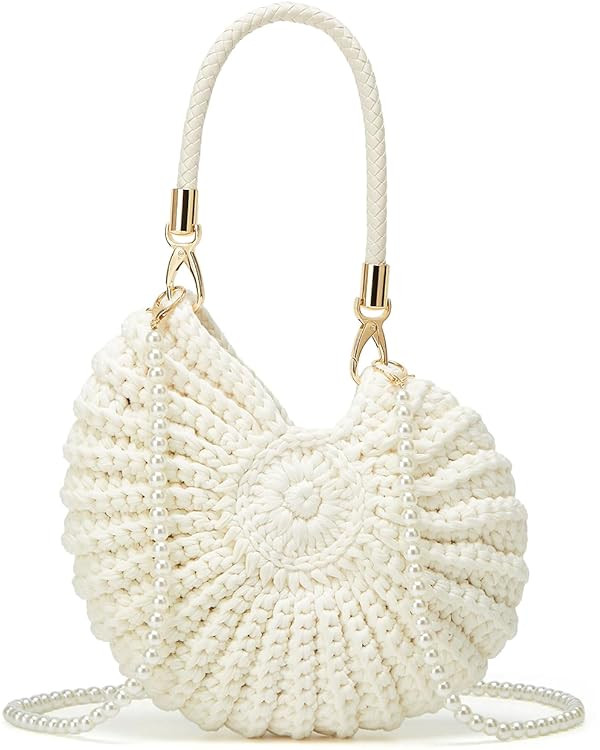 Bohemia Crochet Handwoven Seashell Bag Women Summer Beach Bag Boho Evening Clutch Purses Shoulder... | Amazon (US)