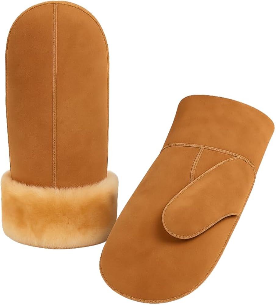 Women's Sheepskin Fur Mittens – LWG Certified Premium Shearling Leather Warm Cold Weather Winte... | Amazon (US)