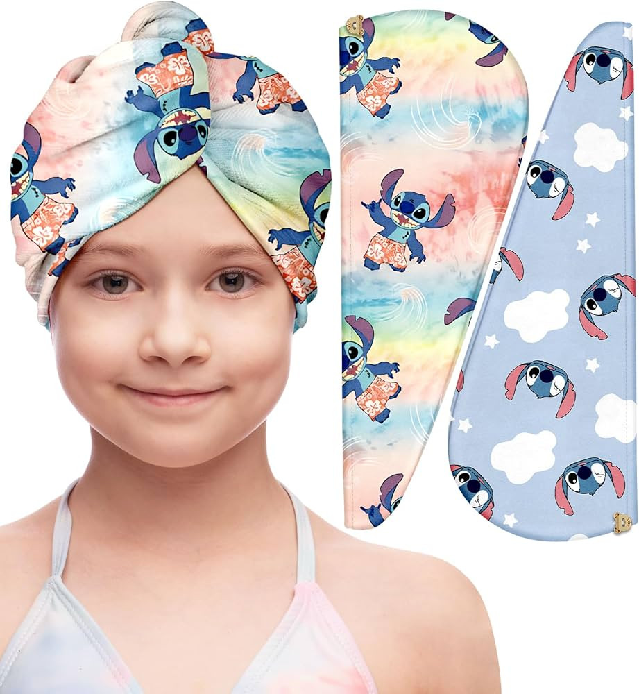 Akkya Microfiber Hair Towel Wrap for Kids Girls Women 2 Pack Drying Turban Towels for Wet Hair Qu... | Amazon (US)