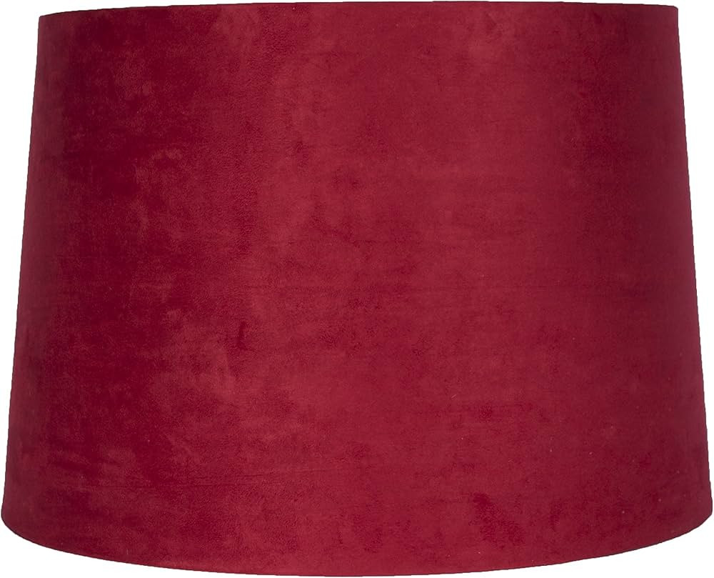 Urbanest French Drum Suede Lampshade, 10-inch by 12-inch by 8.5-inch, Spider Fitter, Red | Amazon (US)