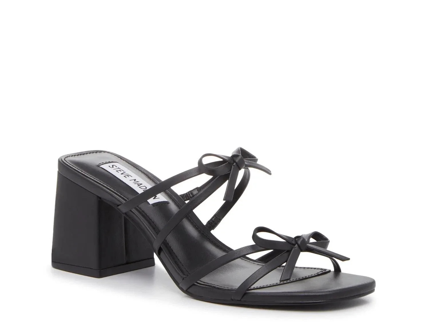 Steve Madden Cecilee Sandals Women's Black Square Toe Block Heel GAL2209 | Shop Simon