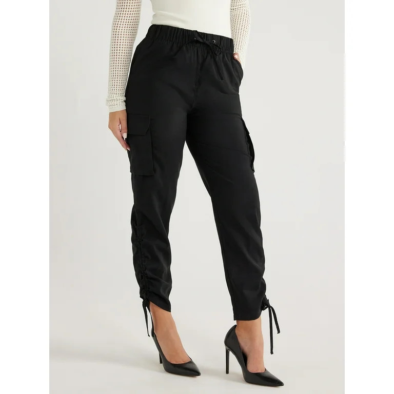 Sofia Jeans Women's Super High-Rise Luxe Cargo Pants, 27" Inseam, Sizes XXS-XXXL | Walmart (US)