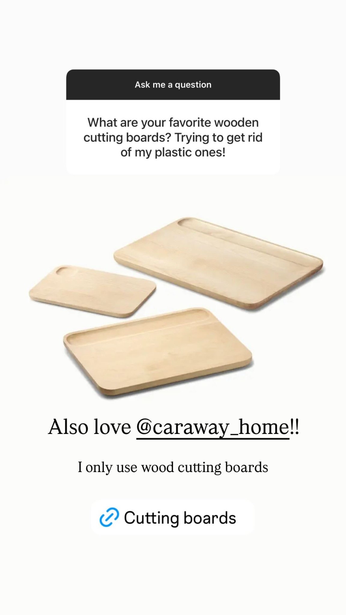 I only use wood cutting boards, and love these ones from Caraway!

#LTKHome