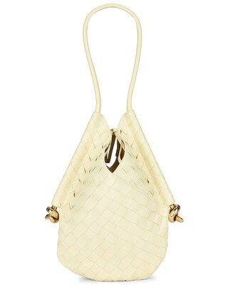 Bottega Veneta Small Solstice Shoulder Bag in Ice Cream & Muse Brass | FWRD | FWRD 