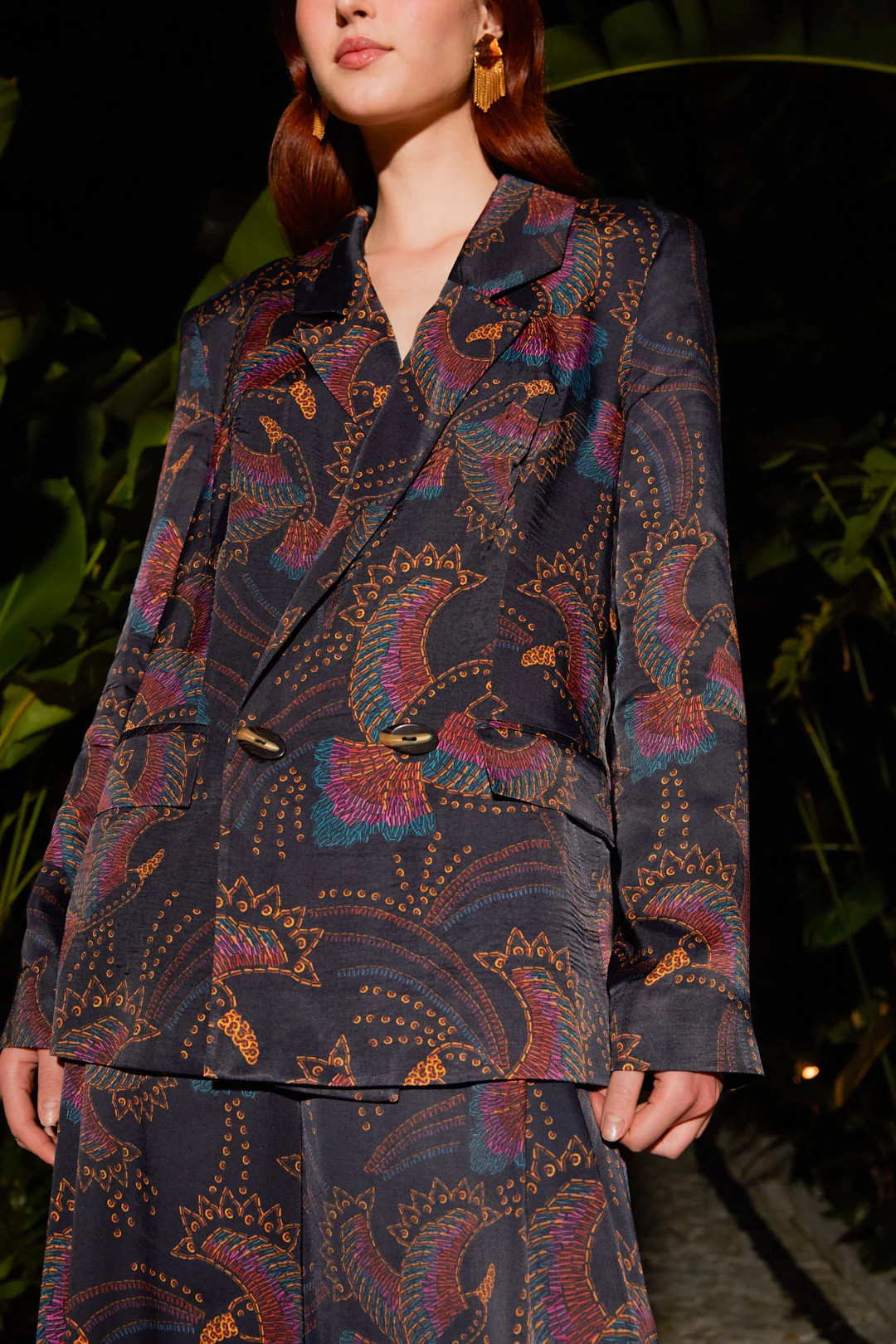 Sequin Toucans Lenzing™ Ecovero™ Viscose Blazer | FarmRio (US)