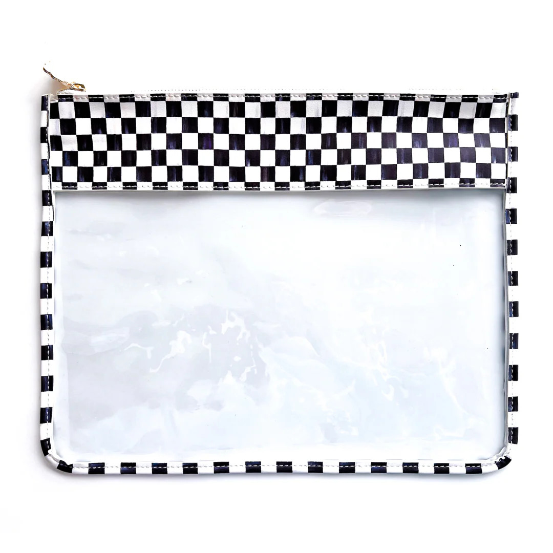 Large MacKenzie-Childs Print Leather Project Bag - Courtly Check | Penny Linn Designs