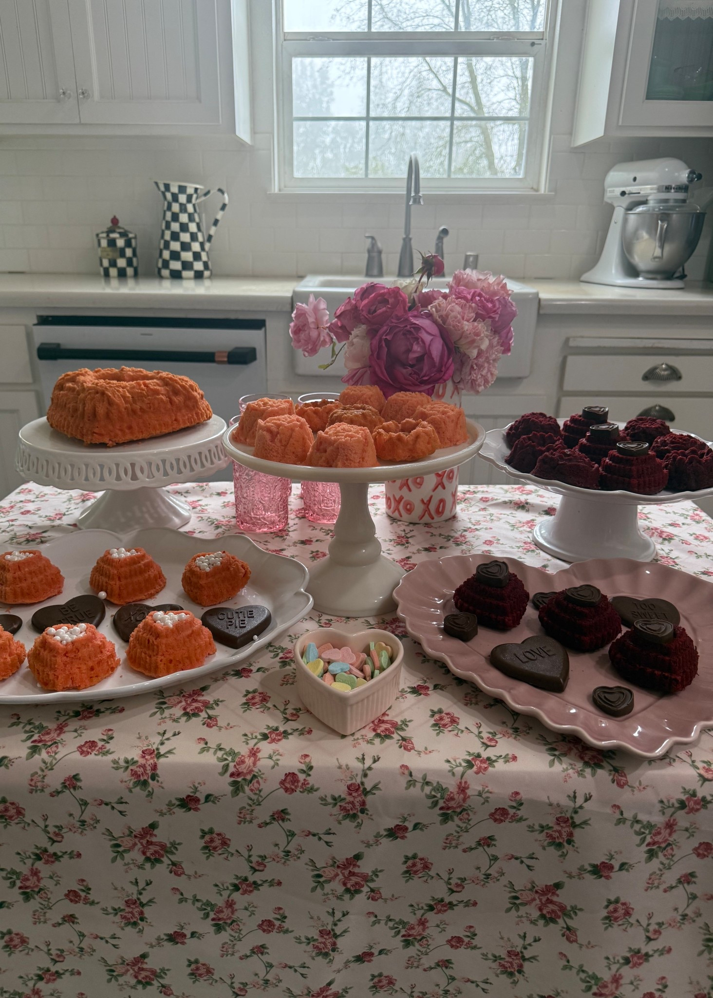 The cutest grandmacore inspired Valentine’s Day dessert table that is also perfect for Galentine’s Day! I made all of these gorgeous heart shaped cakes and pretty floral mini cakes with beautiful baking pans from @wayfair! Have you shopped the Wayfair 5 Days of Deals? You can save up to 60% on gorgeous furniture, cookware, bakeware, patio essentials, hosting must haves in time for the big game, Valentine’s Day, Easter and more! ❤️ #ad #wayfair #wayfairpartner 

#LTKSaleAlert #LTKValentine #LTKHome
