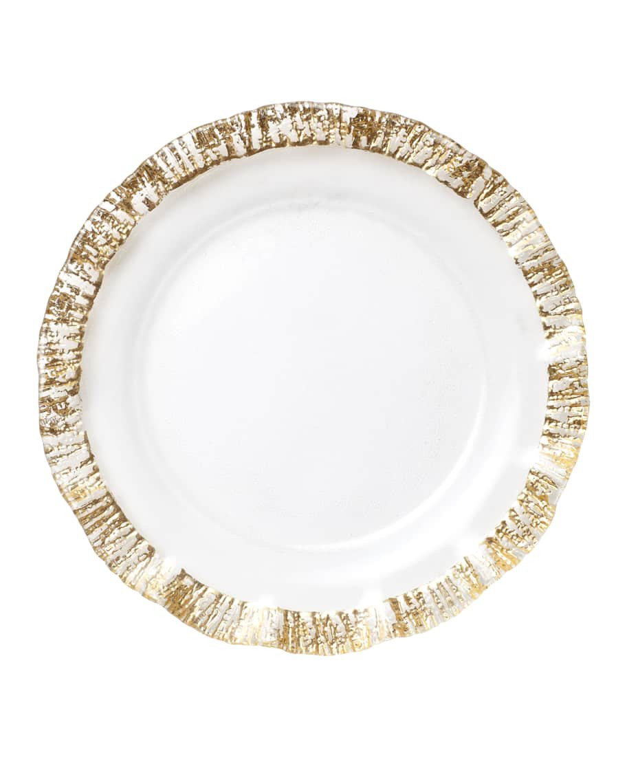 Rufolo Glass Charger, Gold | Neiman Marcus