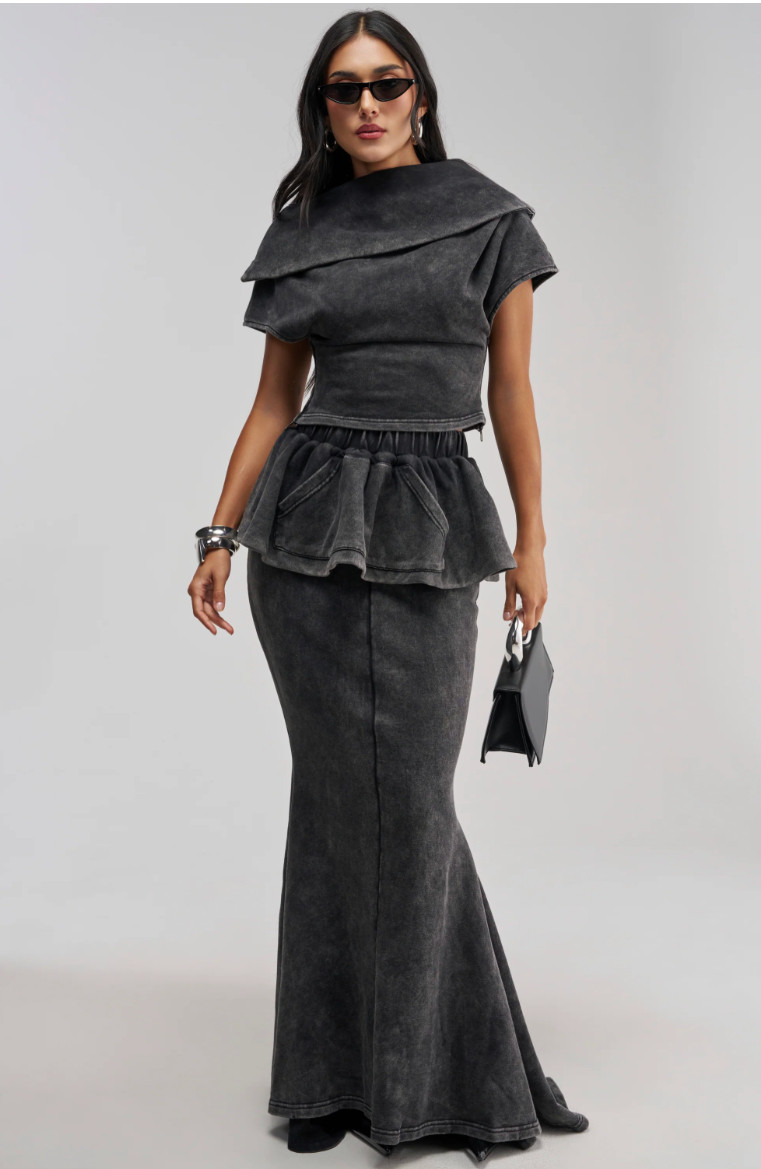 Tired of maxi skirts that feel too plain or dressy? The Jocelyn Mineral Washed Maxi Skirt brings a cool, lived-in finish and statement-making length for an effortlessly edgy look. Perfect for concerts, brunch, casual dates, festivals, travel, or street-style outfits, pair it with a fitted tank, graphic tee, cropped jacket, sneakers, or statement boots. 

 #LTKselfcare #LTKvlog #LTKOver40