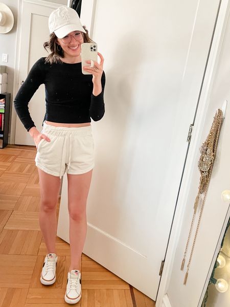 Long sleeved cropped tee: TTS
Shorts: TTS
Sneakers: wearing kids size 6, I’m a true 7.5 and should have gotten the 5.5

#LTKSeasonal #LTKtravel #LTKfitness