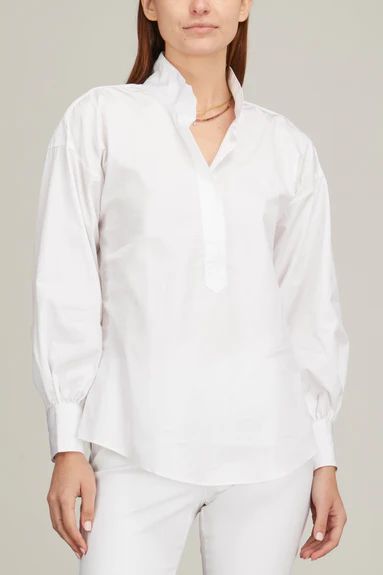 Anaya Popover Shirt in White | Hampden Clothing