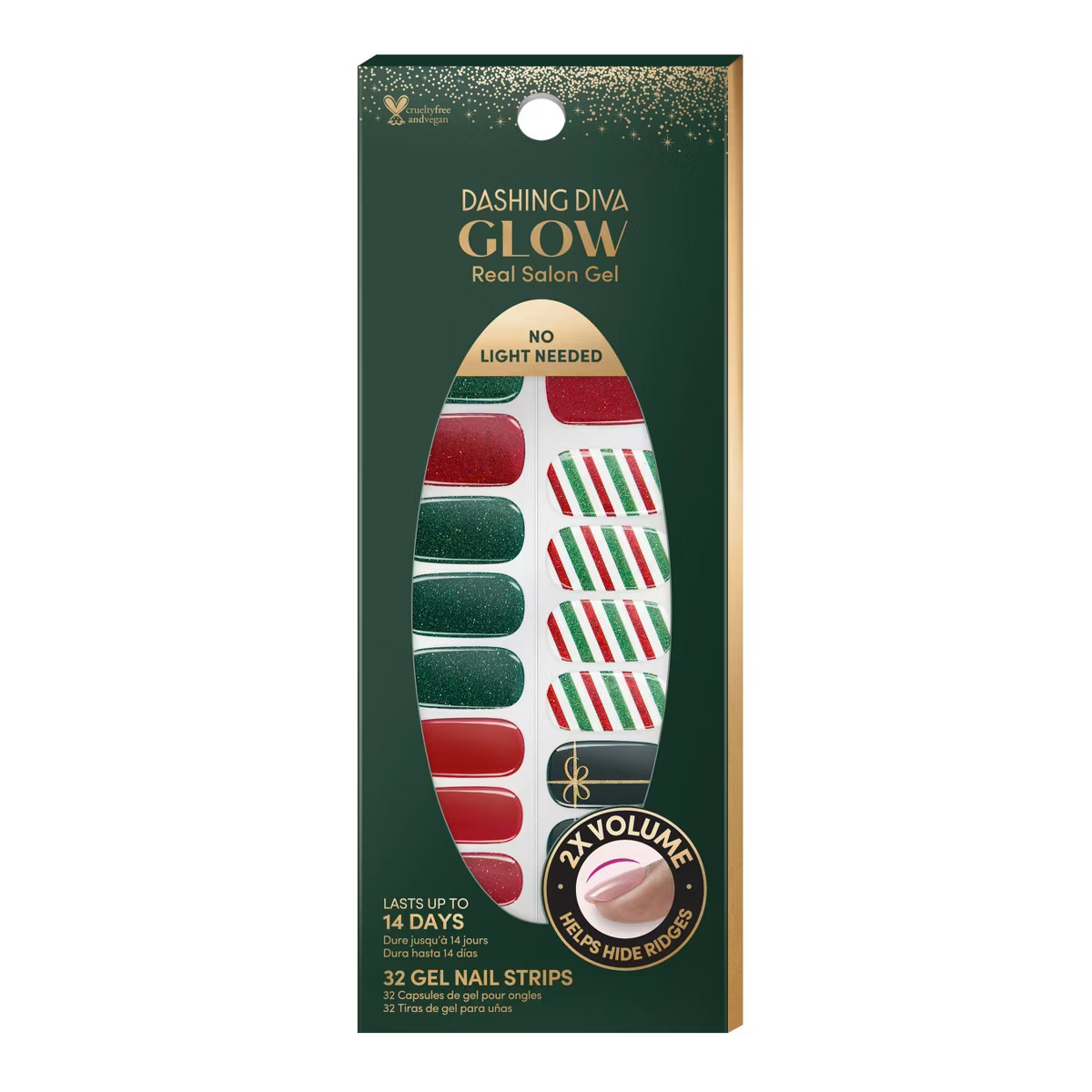 Dashing Diva Glow Nail Art - Bells & Bows - 32ct | Target