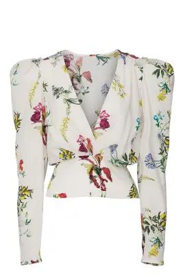 White Floral Long Sleeve Top | Rent the Runway