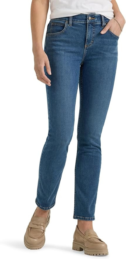 Lee Women's Ultra Lux Comfort with Flex Motion Slim Straight Jean with Ever Fit | Amazon (US)