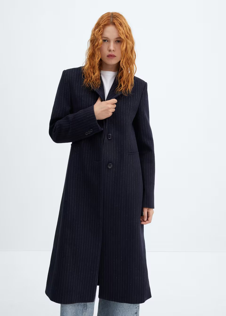 Striped wool coat -  Women | Mango USA | MANGO (US)