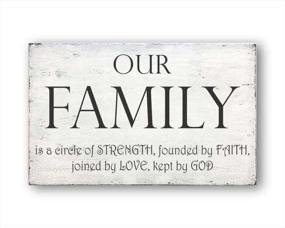 Our Family Is A Circle Of Strength, Founded By Faith, Joined By Love, Kept By God Sign, Family Si... | Etsy (US)