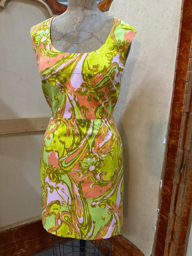 Vintage 60s Psychedelic Mini Dress - Etsy | Etsy (US)