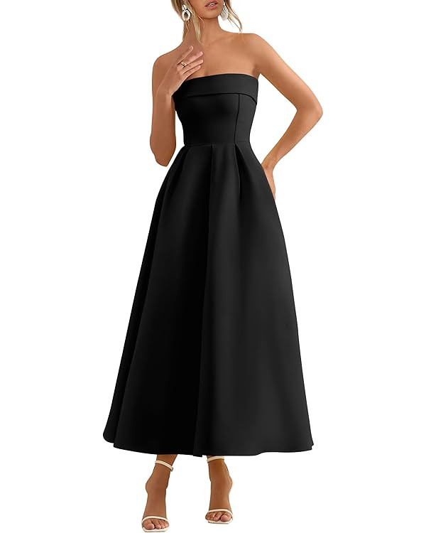 PRETTYGARDEN Cocktail Dresses for Women 2026 Summer Formal Elegant Tube Top Strapless Spring Wedd... | Amazon (US)