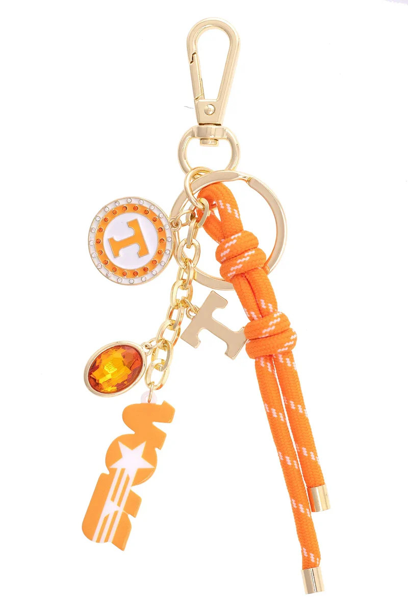 Tennessee Volunteers Cluster Bag Charm in Orange & Shiny Gold | CANVAS