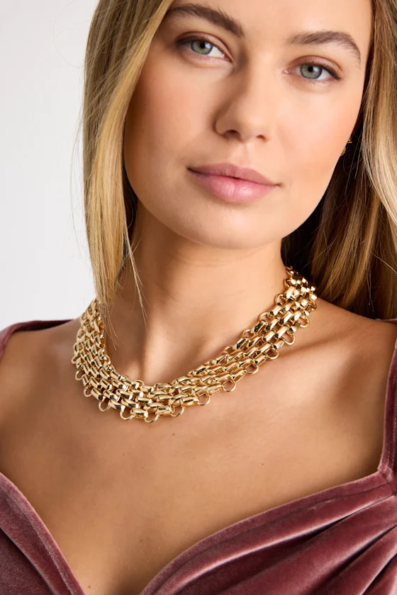 Collette Gold Woven Choker Statement Necklace | Lulus