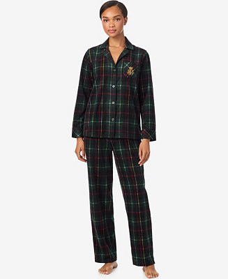 Women's Long Sleeves Notch Collar Pajama Set | Macy's