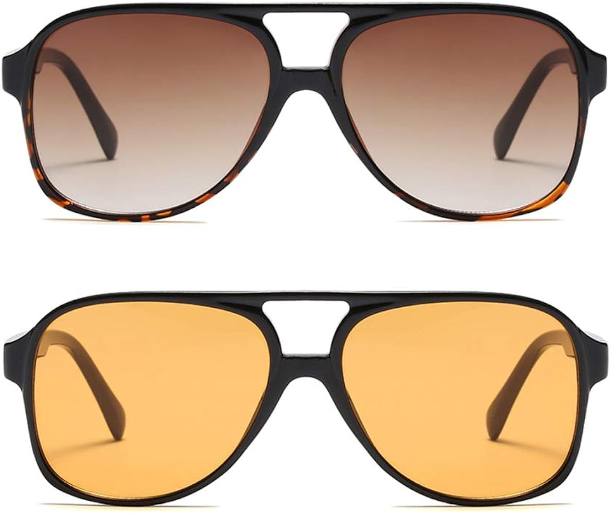 Freckles Mark Vintage Retro 70s Sunglasses for Women Men Classic Large Square Aviator Trendy Glas... | Amazon (US)