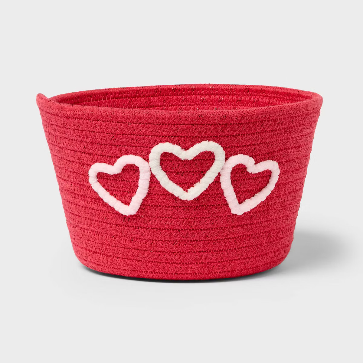 Valentine's Day Round Decorative Rope Basket Red - Spritz™ | Target