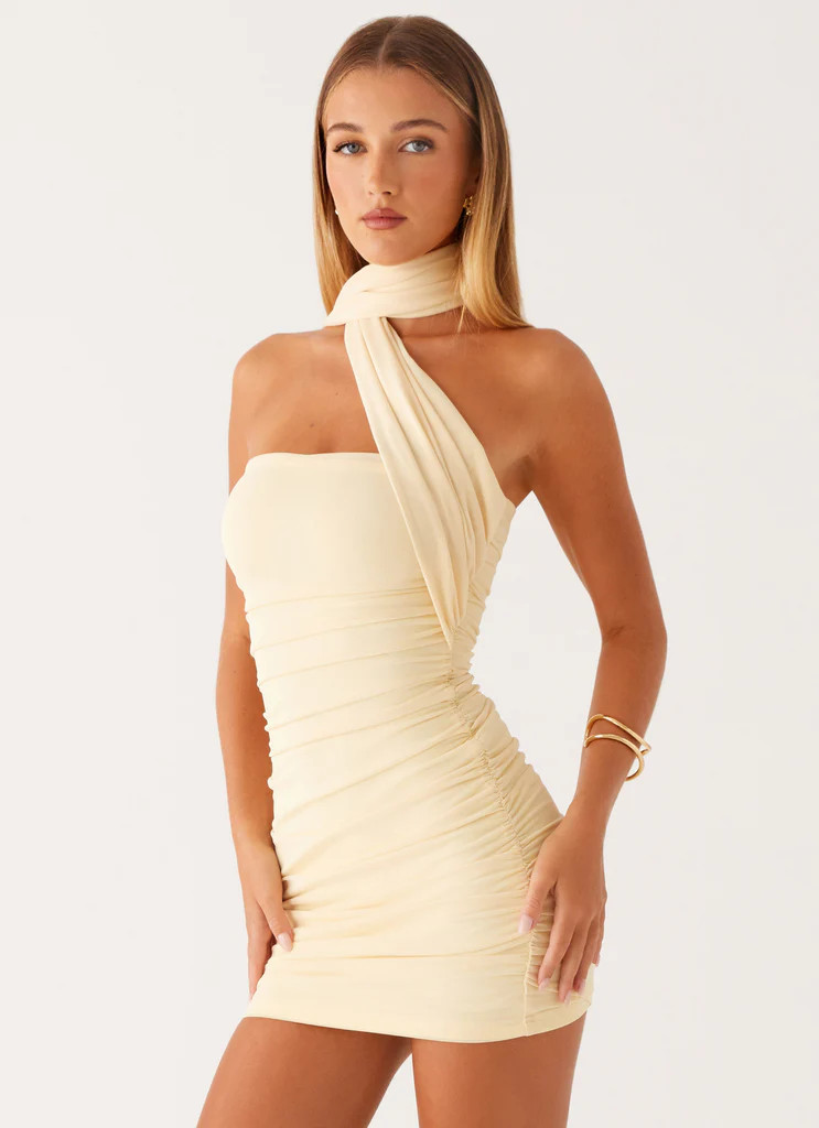 Breaking News Mini Dress - Yellow | Peppermayo (Global)