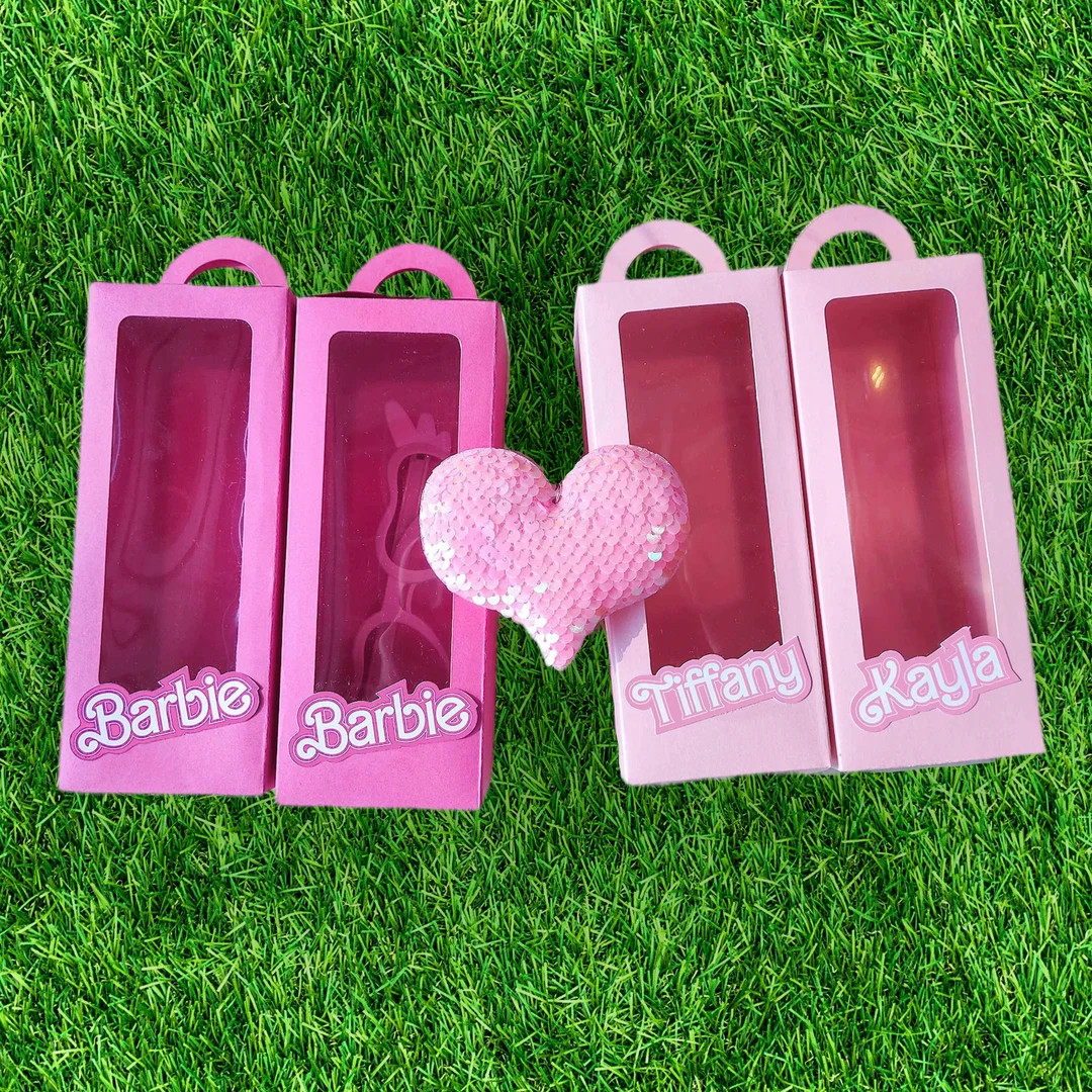 Custom Barbie Party Favors Box ,Barbie Themed Treat Boxes,Personalised Pink Boxes, Barbie party d... | Etsy (US)