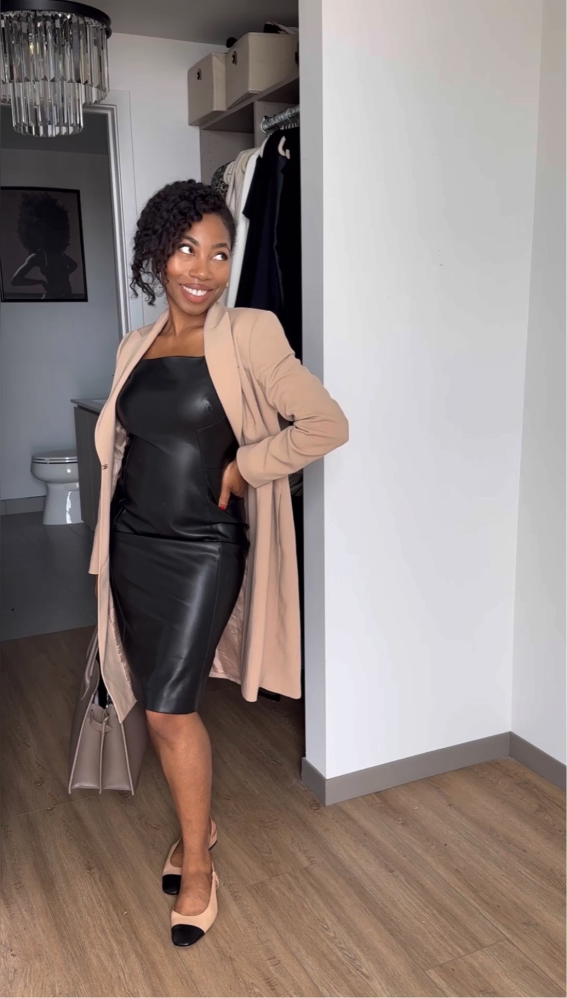 styling black leather dress The Black Leather Dress Maxi New Full Length Long 10 / Black