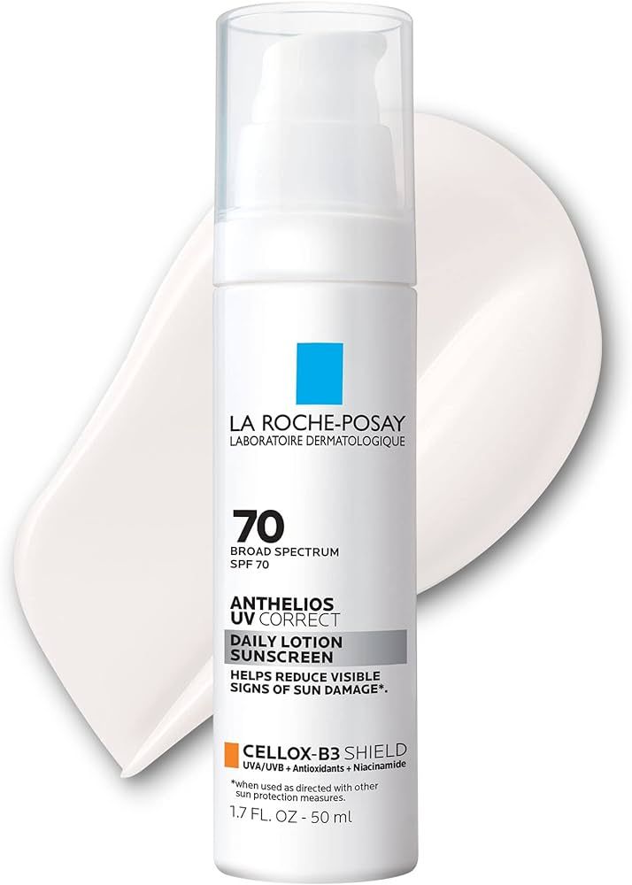 La Roche-Posay Anthelios UV Correct Sunscreen Moisturizer SPF 70, Daily Anti-Aging Face Moisturiz... | Amazon (US)