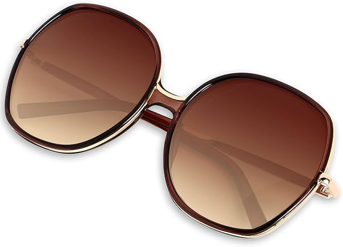 ANDWOOD Oversized Sunglasses for Women Big Large Square Wide Frame Shades Retro Trendy Fashion UV... | Amazon (US)