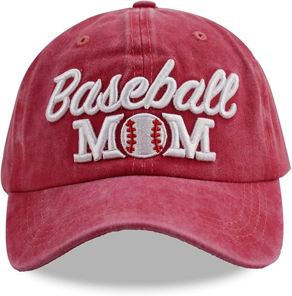 Distressed Baseball Mom Dad Hat for Women, Adjustable Washed Embroidered Baseball Cap for Mama | Amazon (US)