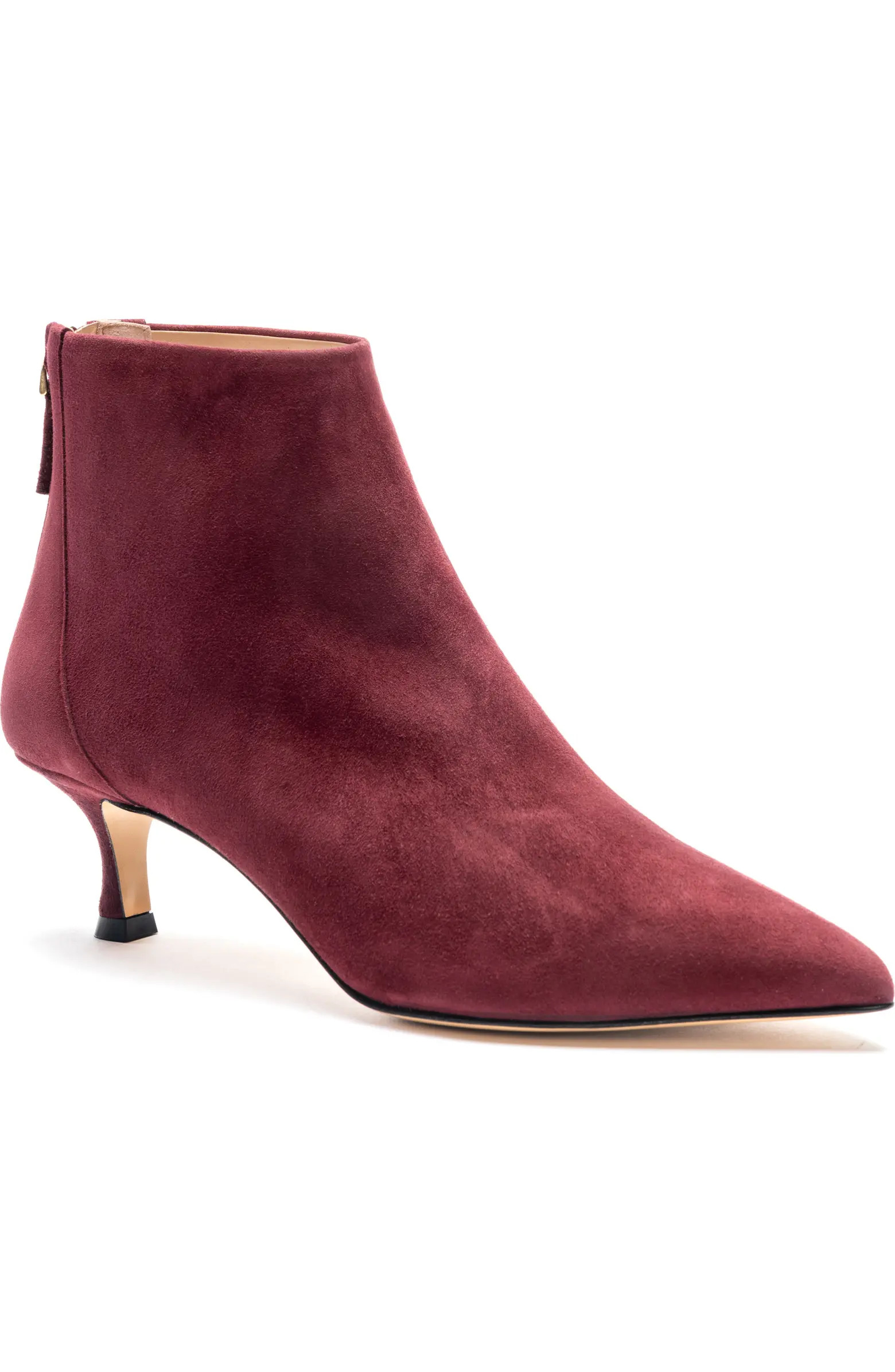 Francesca Pointed Toe Kitten Heel Bootie (Women) | Nordstrom