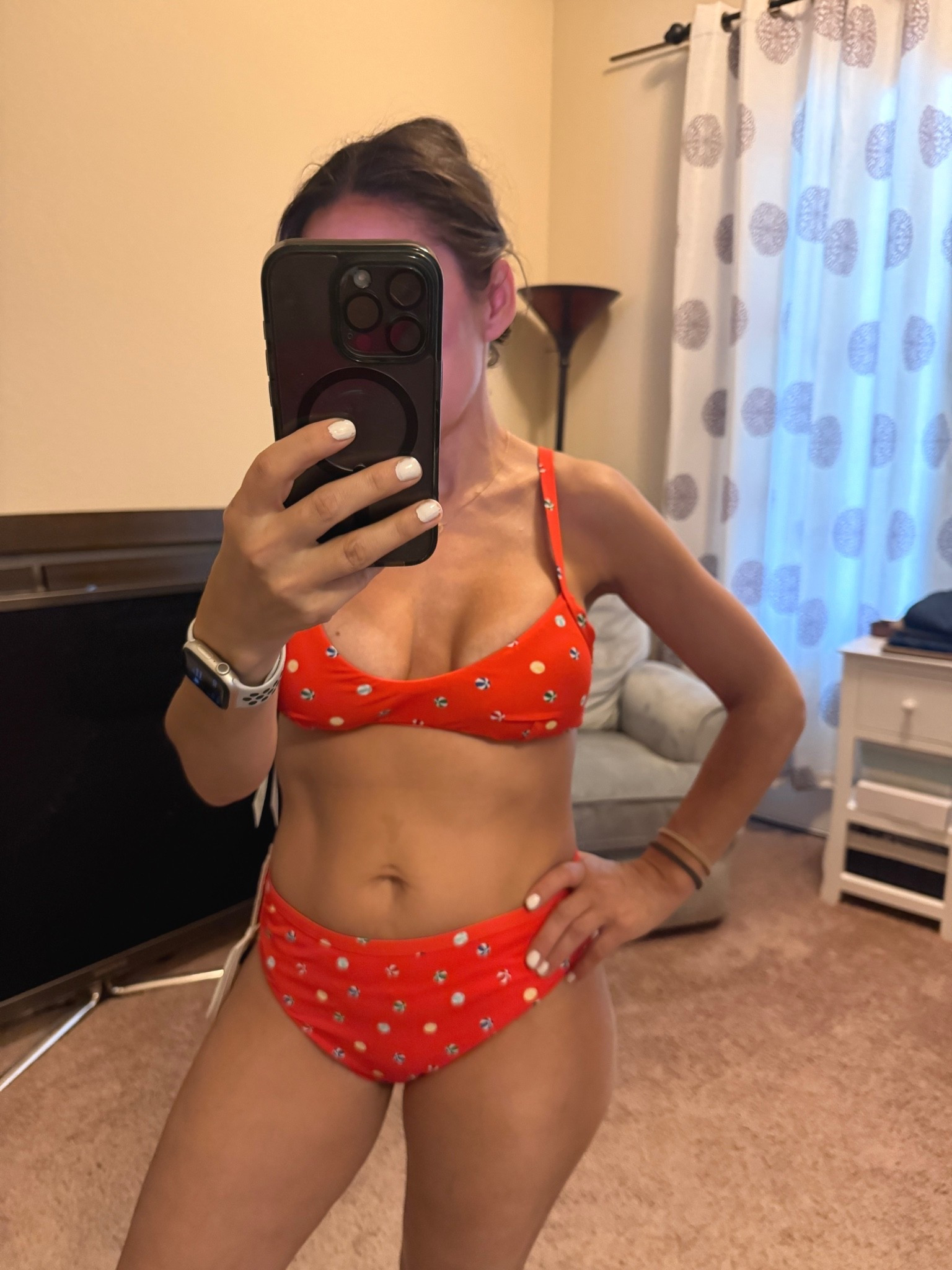 Red bikini. Runs true to size.

#LTKOver40 #LTKSwim #LTKPetite