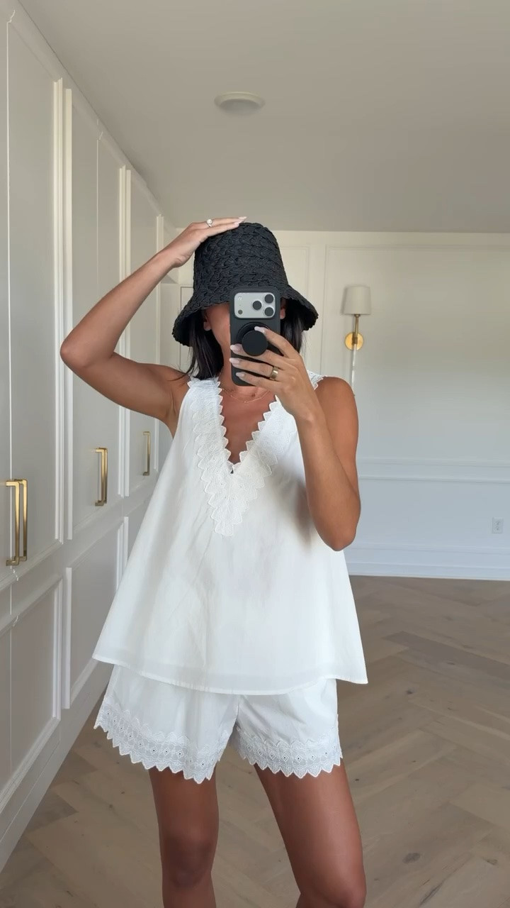 This matching set is so cute and can be worn as separates!! I love the embroidered lace trim and elastic waistband 🤩 Wearing size 2 v-neck top (fits oversized) and size 4 shorts 

summer outfit, white set, matching set, white shorts, vacation outfit, euro summer, 4th of July outfit, July 4th outfit, dissh outfit

#LTKSeasonal