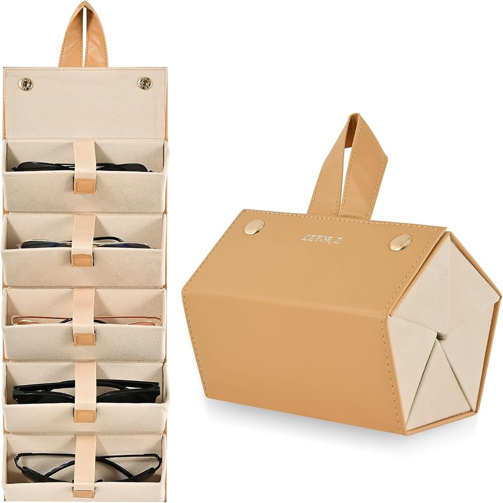 Sunglasses Travel Organizer Foldable Glasses Storage Case Multiple Pairs Eyeglasses Storage Box E... | Amazon (US)