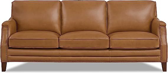 Hydeline Camano 100% Top Grain Leather Sofa Couch, 87'', Cognac | Amazon (US)