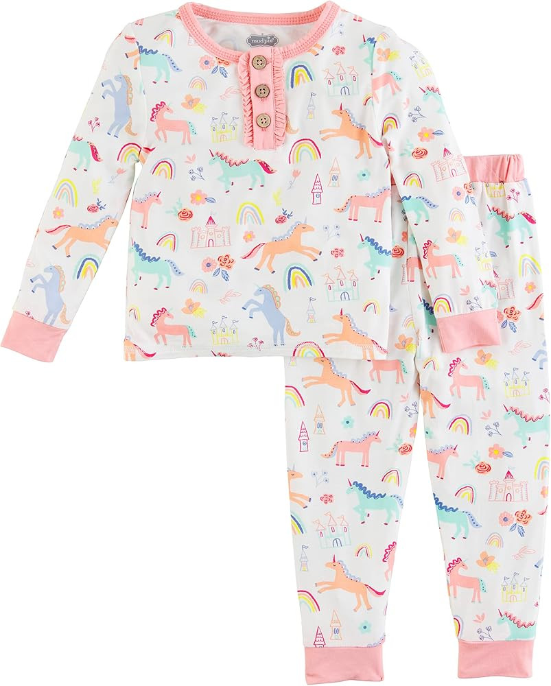 Mud Pie Girls Kids Pajama Set, Princess, 12M | Amazon (US)