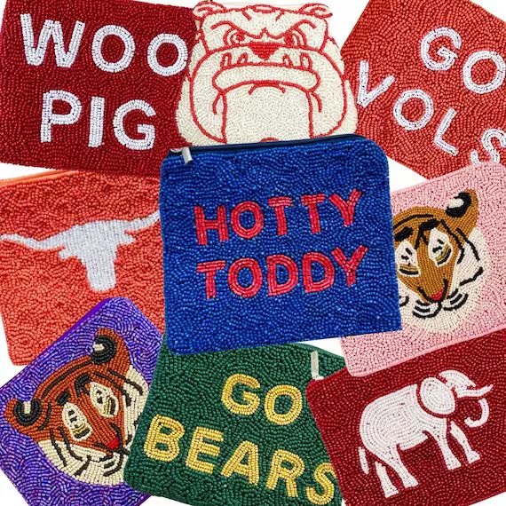GAMEDAY Coin Purse Beaded Coin Pouch College Football - Etsy | Etsy (US)