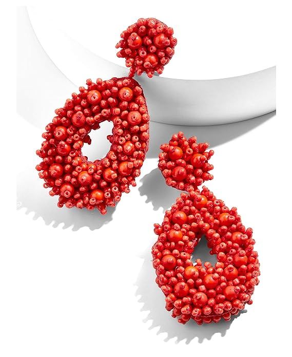 BEST LADY Statement Beaded Hoop Earrings - Fashion Bohemian Handmade Whimsical Drop Earrings for ... | Amazon (US)