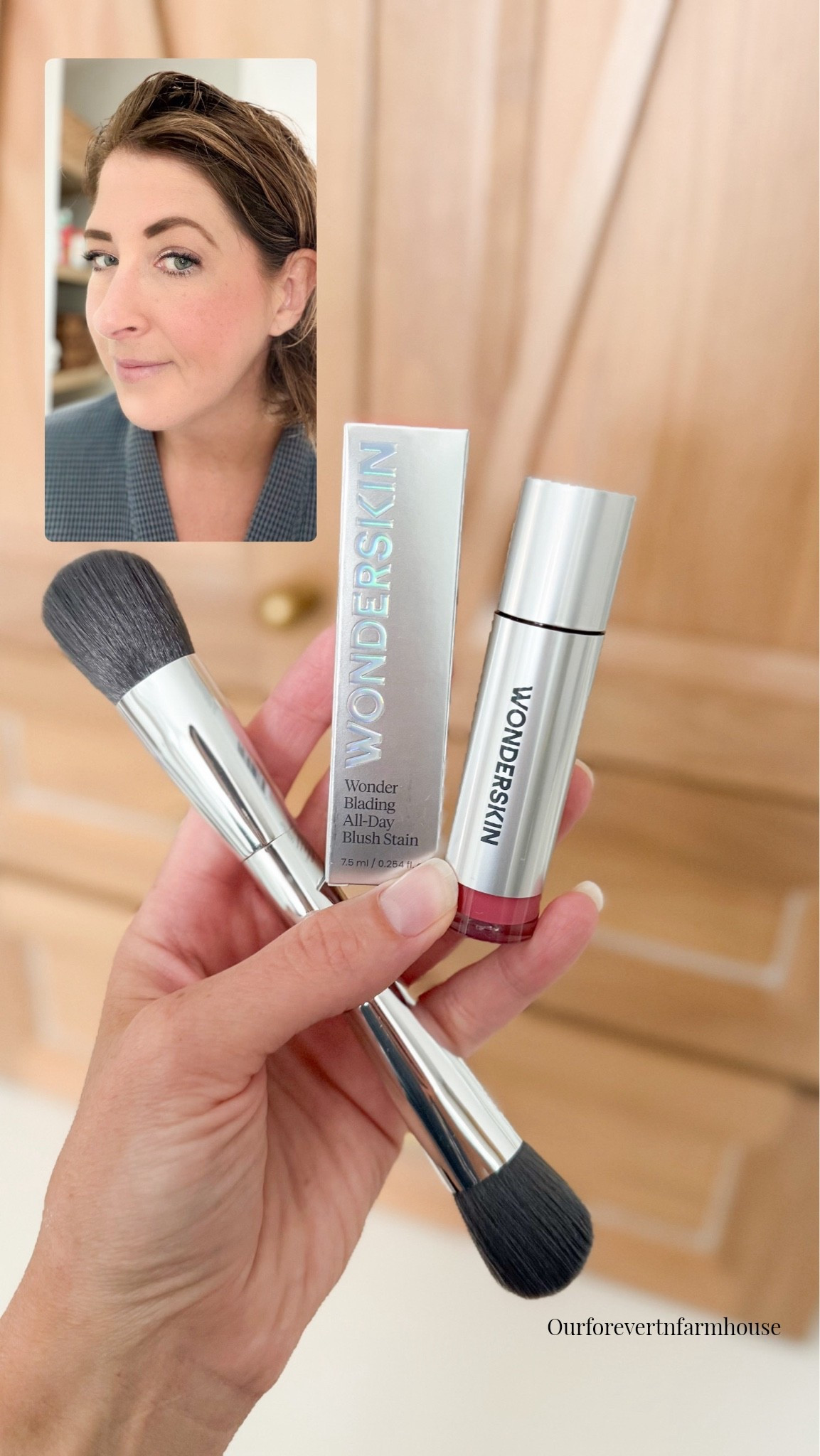 New beauty favorite alert. 💕

@Wonderskin sent me their Wonder Blading All-Day Blush Stain and Dual-Ended Blush & Contour Brush to try, and they've quickly become a new favorite.

At 43, I'm all about makeup that enhances without settling into texture, and this blush has been such a pleasant surprise. It blends beautifully, gives a soft-focus glow, and feels lightweight on the skin.

The Dual-Ended Brush makes placement effortless and helps create the prettiest natural flush.

#LTKgrwm #LTKBeauty