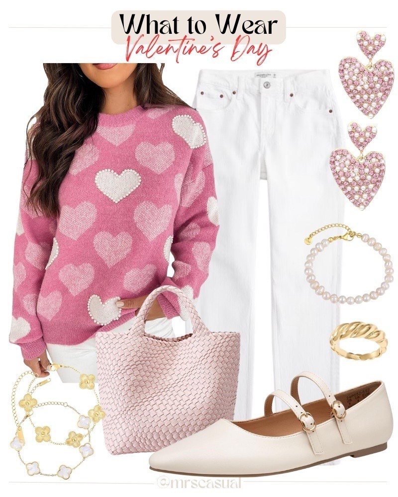 Valentine’s Day but make it comfy-cute 💕 This pink heart sweater + white jeans combo is perfection

#LTKValentine #LTKSeasonal #LTKootd