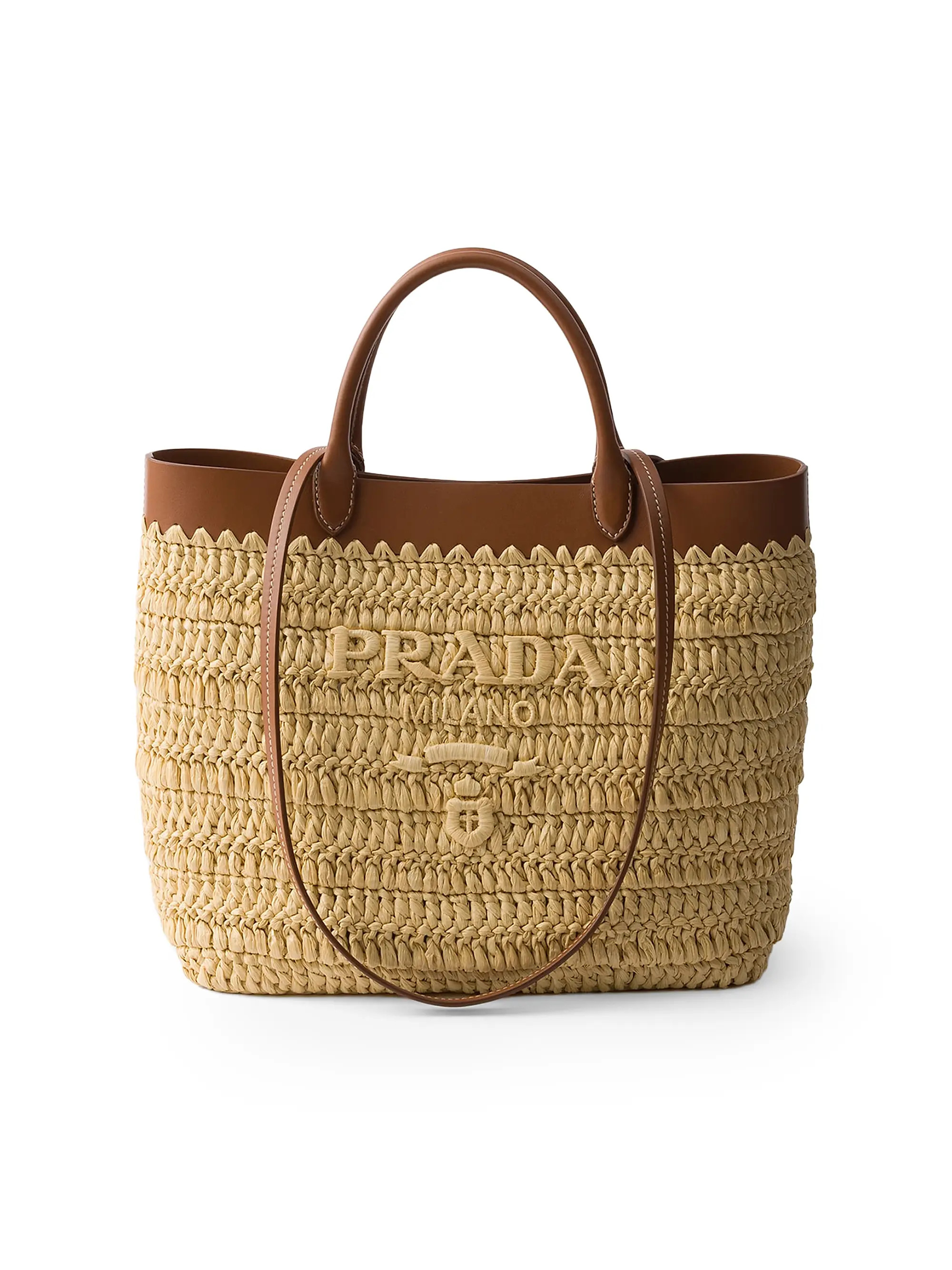 Small Woven Fabric and Leather Tote Bag | Saks Fifth Avenue