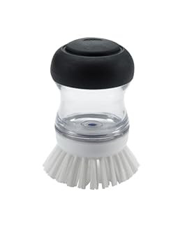 OXO Good Grips Soap Dispensing Palm Brush, Black/Clear/White | Amazon (US)