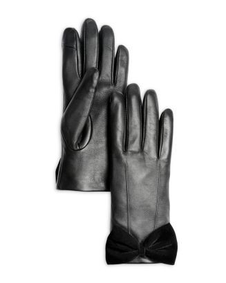 AQUA Leather Gloves with Velvet Bow - Exclusive  | Bloomingdale's Jewelry & Accessories | Bloomingdale's (US)
