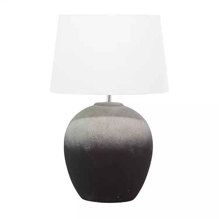 Matte Black Ombre Textured Table Lamp, 23 in. | Kirkland's Home