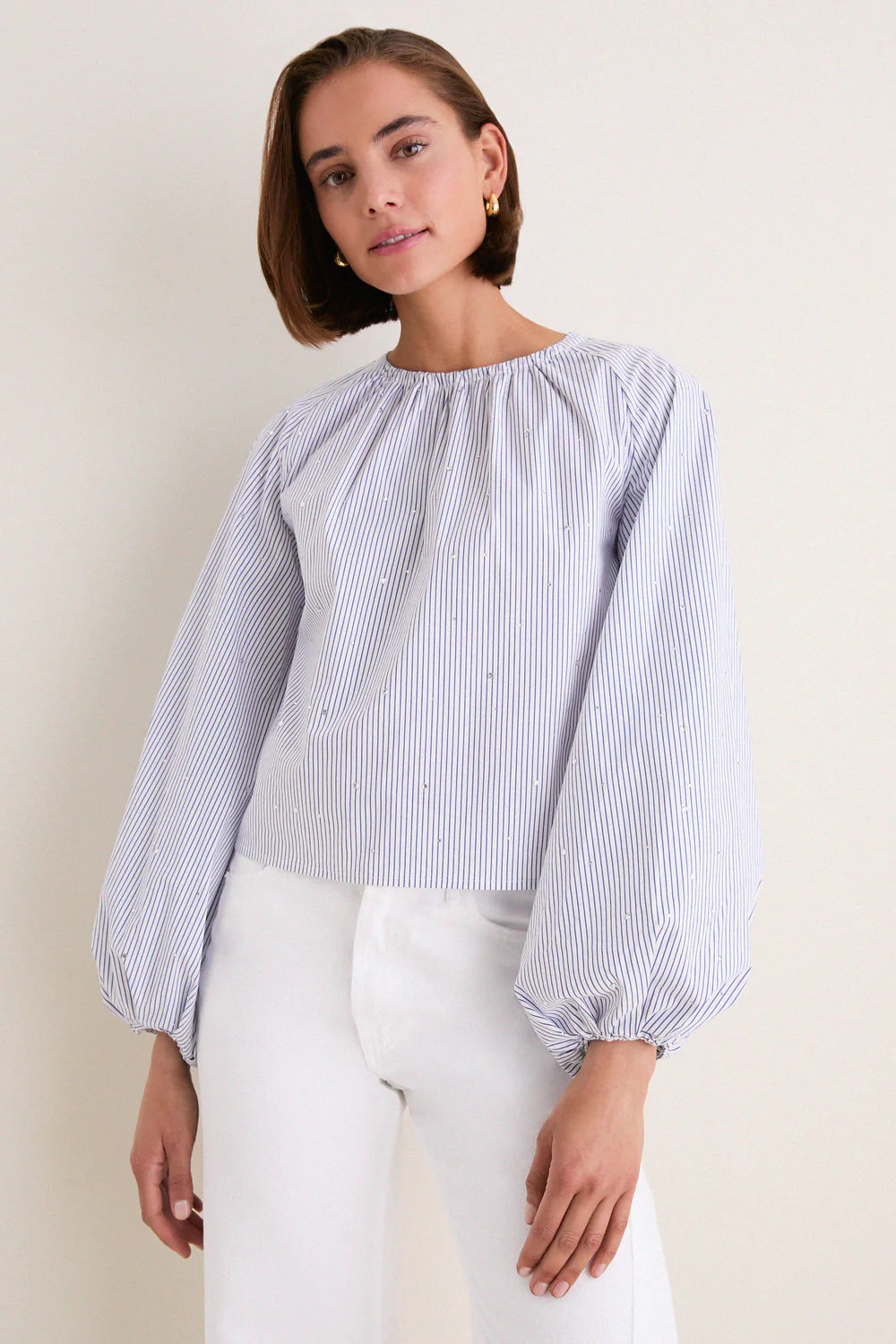 Starlight Embellished Stripe Rue Blouse | Tuckernuck (US)