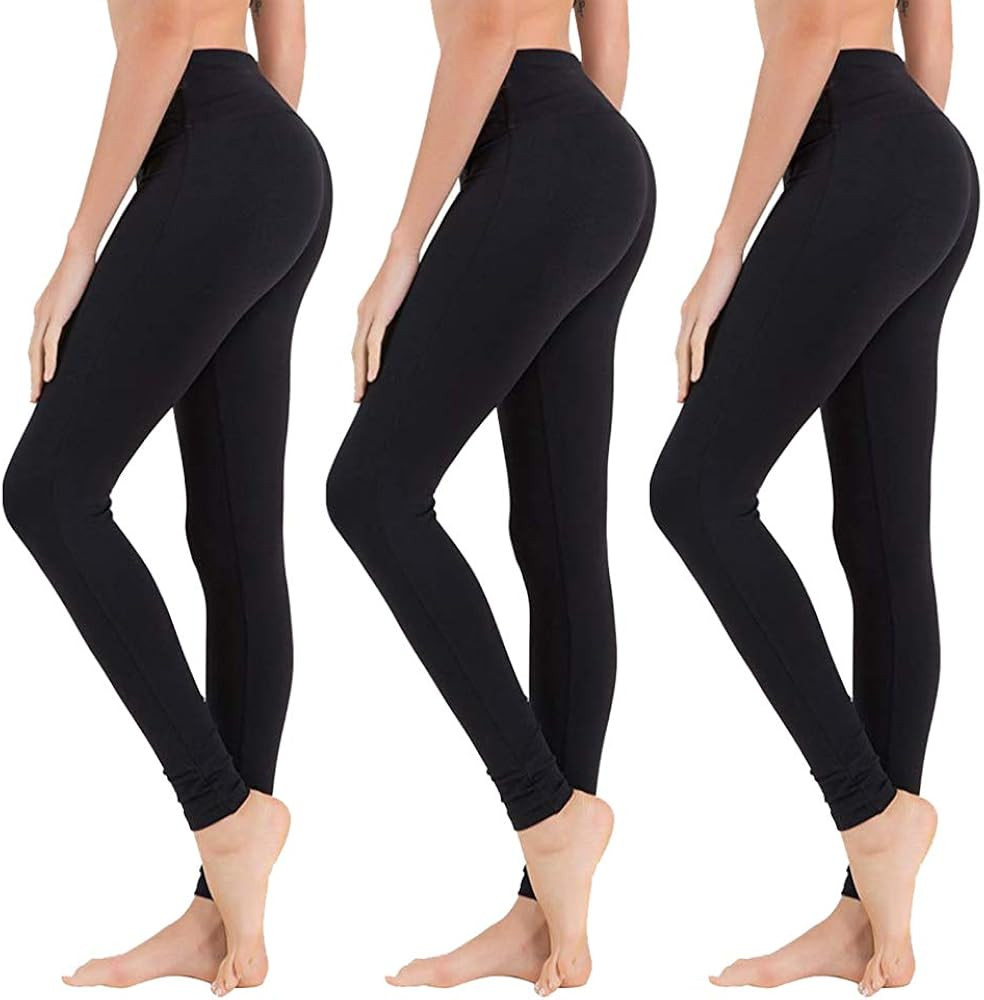 High Waisted Leggings for Women - Soft Athletic Tummy Control Pants for Running Cycling Yoga Work... | Amazon (US)